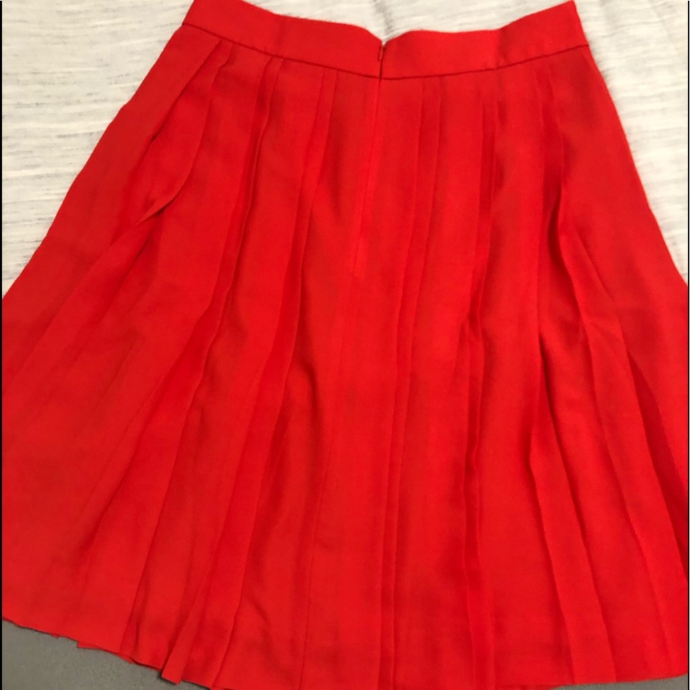 J. Crew red pleated skirt with pockets